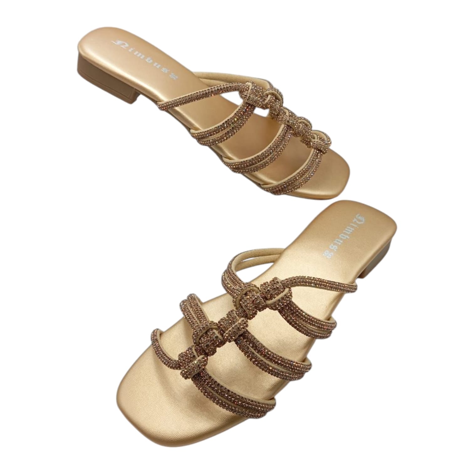 multi knot strappy flats slippers