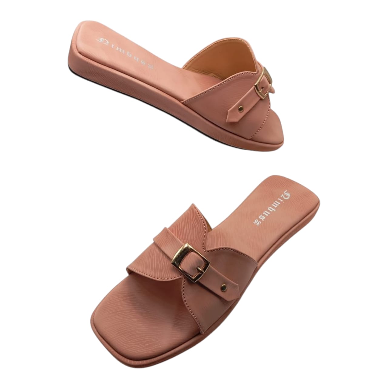 Pinstripe Buckle Flats - Image 4