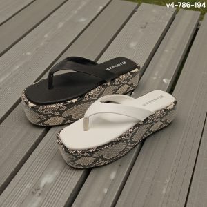 snakeskin embed flipflop wedges
