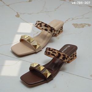 pyramid rosette block heels