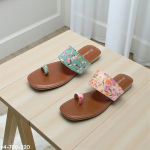 floral bridge strap slippers
