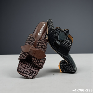 knot on patterned block heels