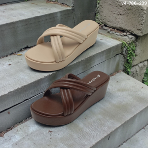 crossed flatform wedges
