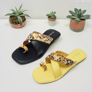 floral cross slippers