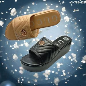 Gucci Buckle Platform Wedge Heel