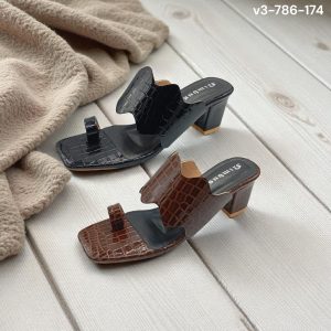 Wavy Bridge Strap Block Heels