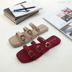 Triple Bridge Buckle Flats